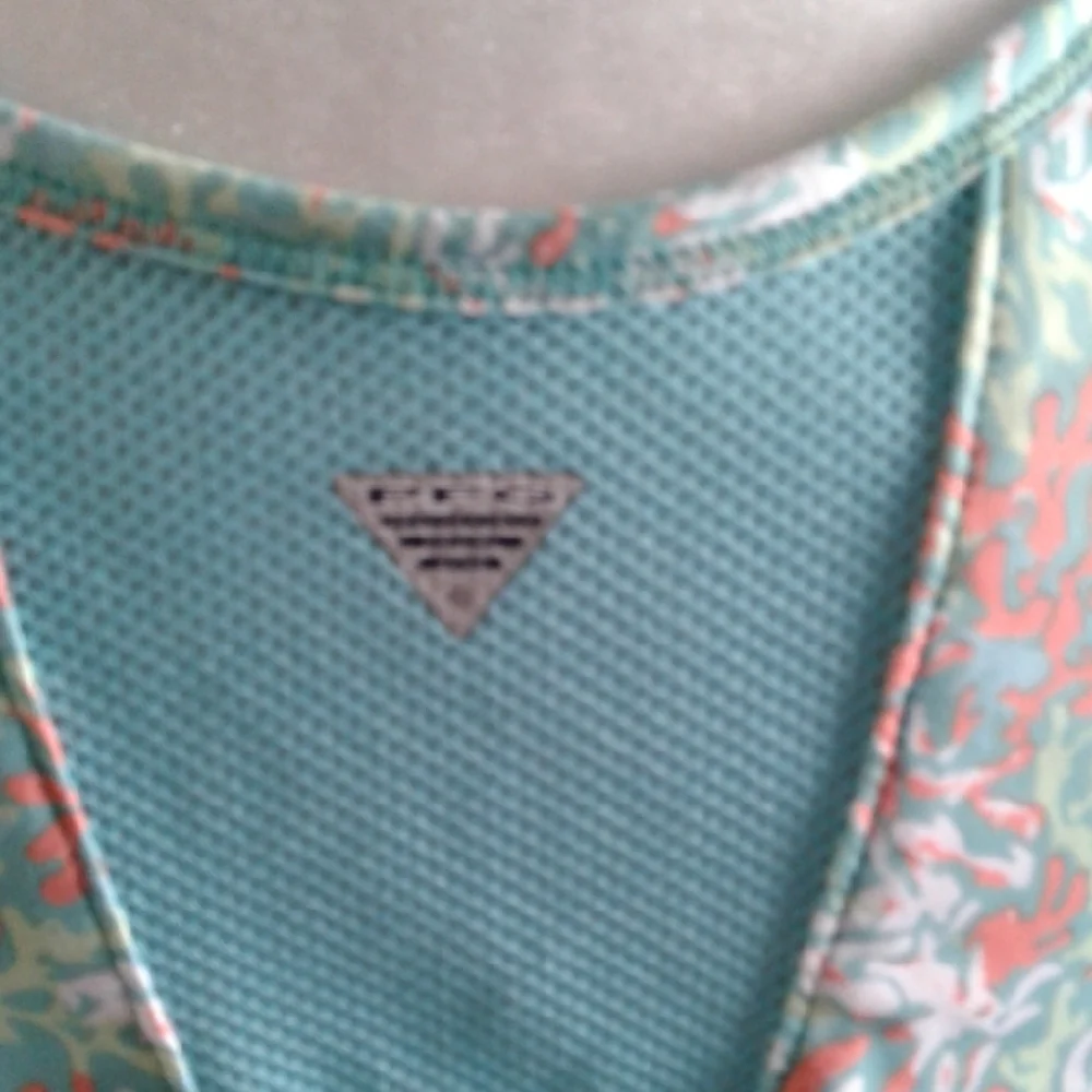 Columbia Teal and Coral Patterned Top - Picture 5 of 8
